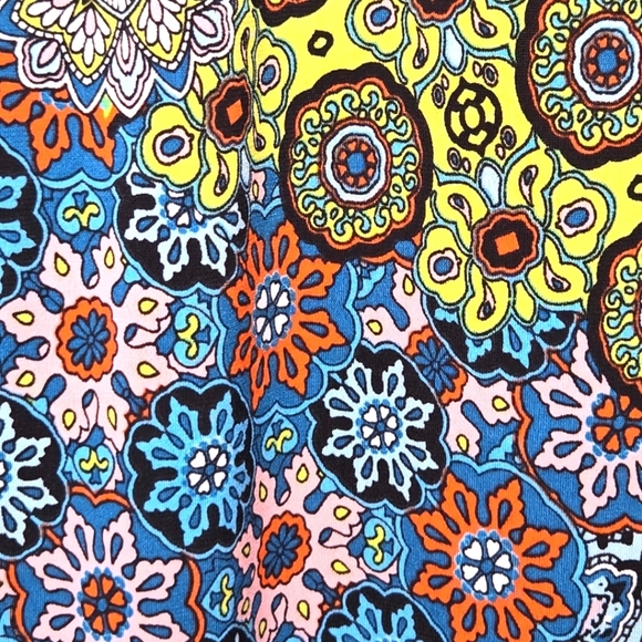 MSK Vibrant Colorful Boho Floral Print Flare Sleeve Shift Dress Small - Picture 6 of 10